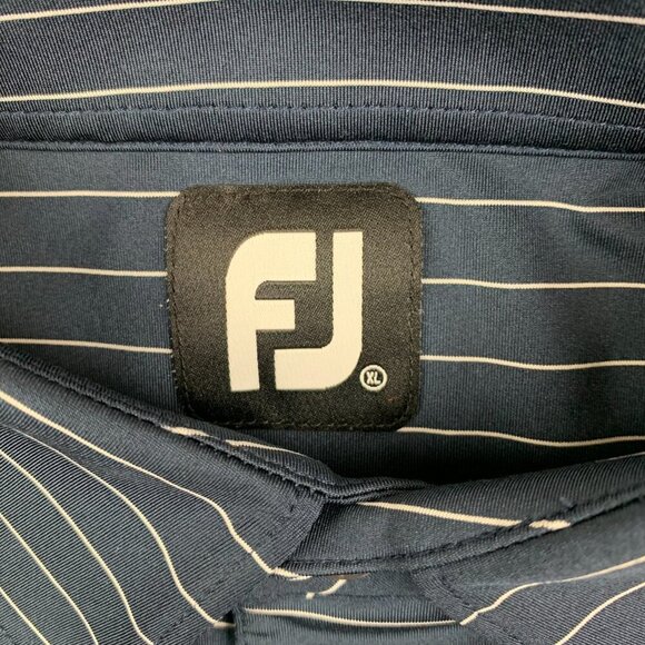 FootJoy Men's Navy Striped Polo Shirt - Picture 3 of 8